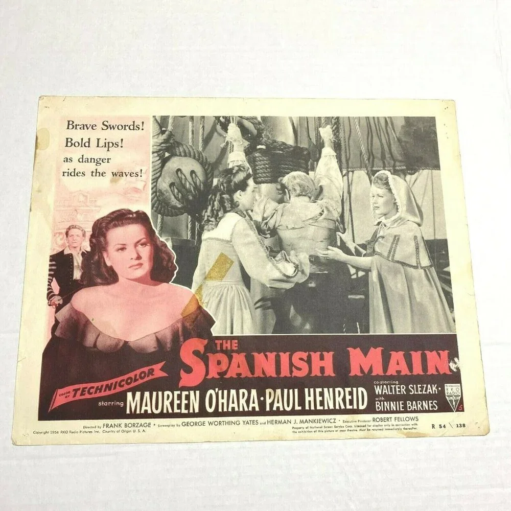 Set‎ 5 The Spanish Main 1953 Lobby Card Movie Poster Maureen Ohara Paul Henreid